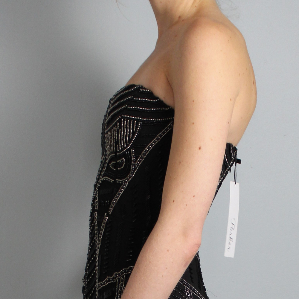 NWT beaded Strapless Parker black party prom Dress - Picture 3 of 8